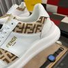 Fendi Roma Sneaker in Beige FF Jacquard and White Leather