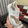 Fendi Roma Sneaker in Beige FF Jacquard and White Leather