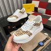 Fendi Roma Sneaker in Beige FF Jacquard and White Leather