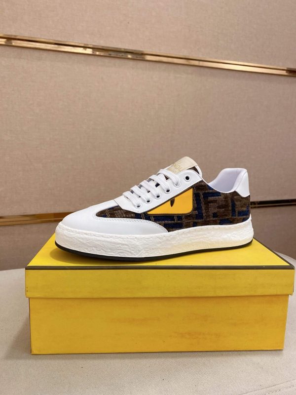 Fendi Brown FF Jacquard Sneakers