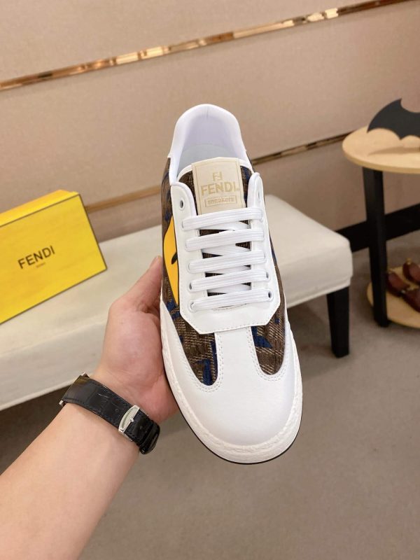 Fendi Brown FF Jacquard Sneakers