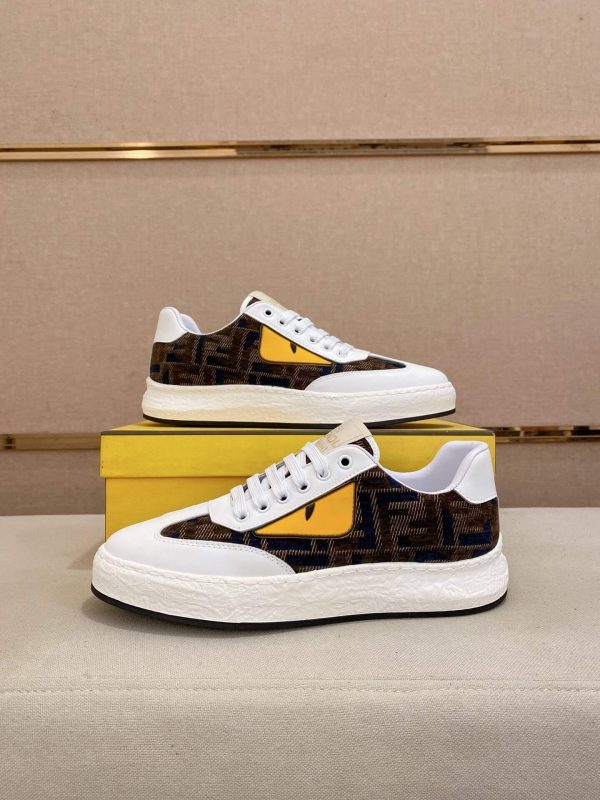 Fendi Brown FF Jacquard Sneakers