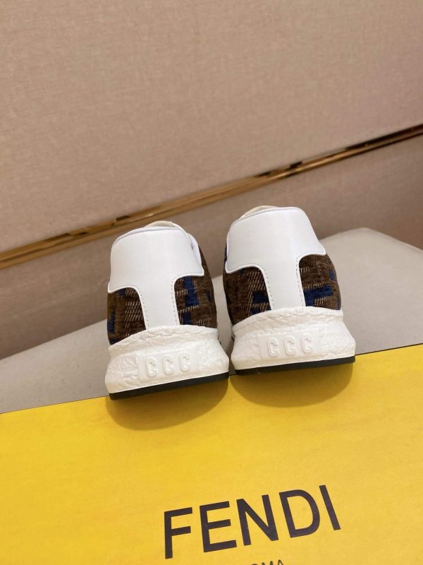 Fendi Brown FF Jacquard Sneakers