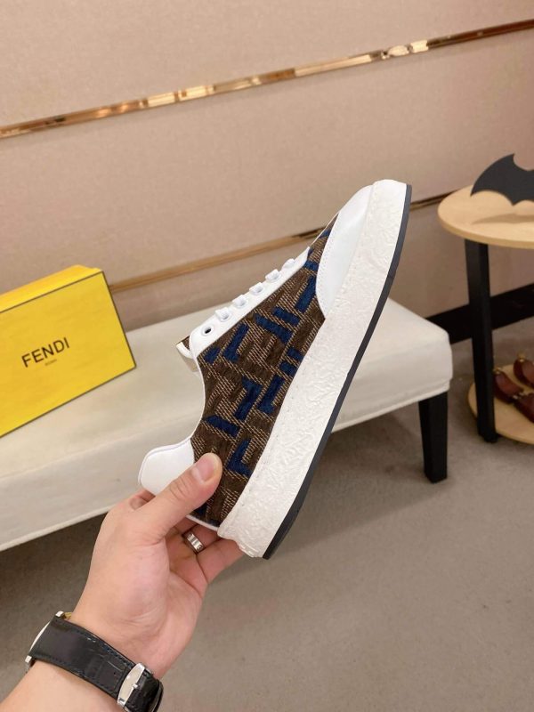 Fendi Brown FF Jacquard Sneakers