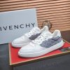 Givency Men's Grey Denim and White Leather Sneaker