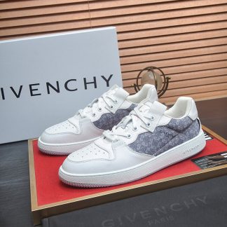 Givency Men's Grey Denim and White Leather Sneaker