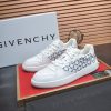 Givency Men's White Denim and Leather Sneaker