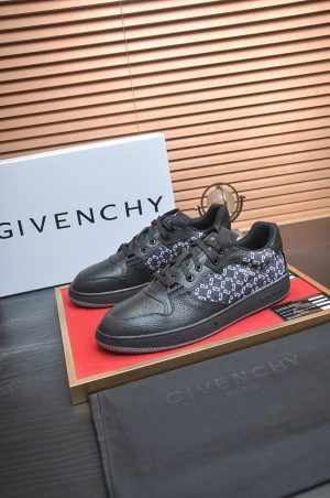 Givency Men's Black Denim and Leather Sneaker