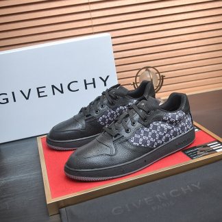 Givency Men's Black Denim and Leather Sneaker