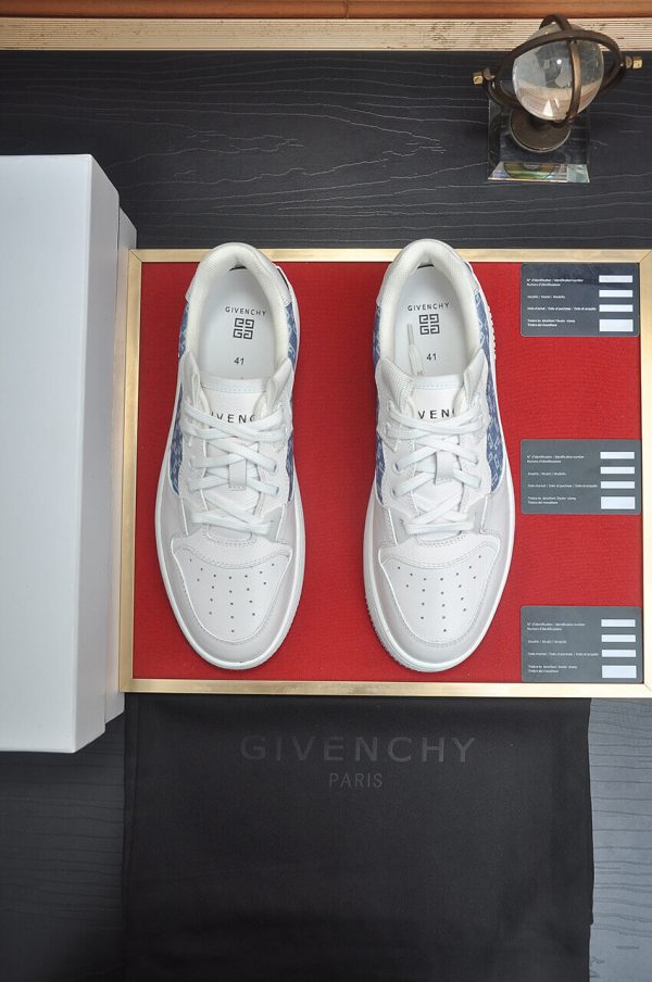 Givency Men's Blue Denim and White Leather Sneaker