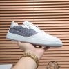 Givency Men's Grey Denim and White Leather Sneaker