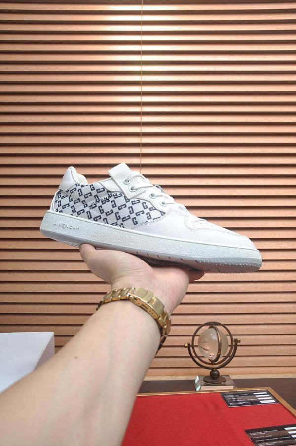 Givency Men's Blue Denim and White Leather Sneaker