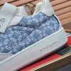 Givency Men's Blue Denim and White Leather Sneaker