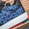 Givency Men's Blue Denim and Black Leather Sneaker