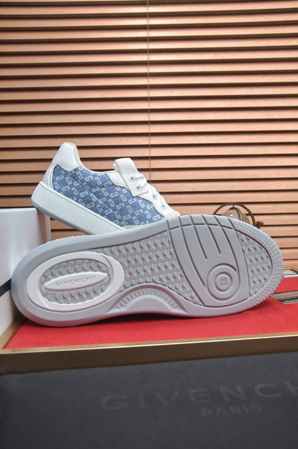 Givency Men's Blue Denim and White Leather Sneaker