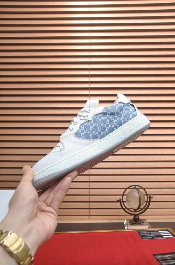 Givency Men's Blue Denim and White Leather Sneaker