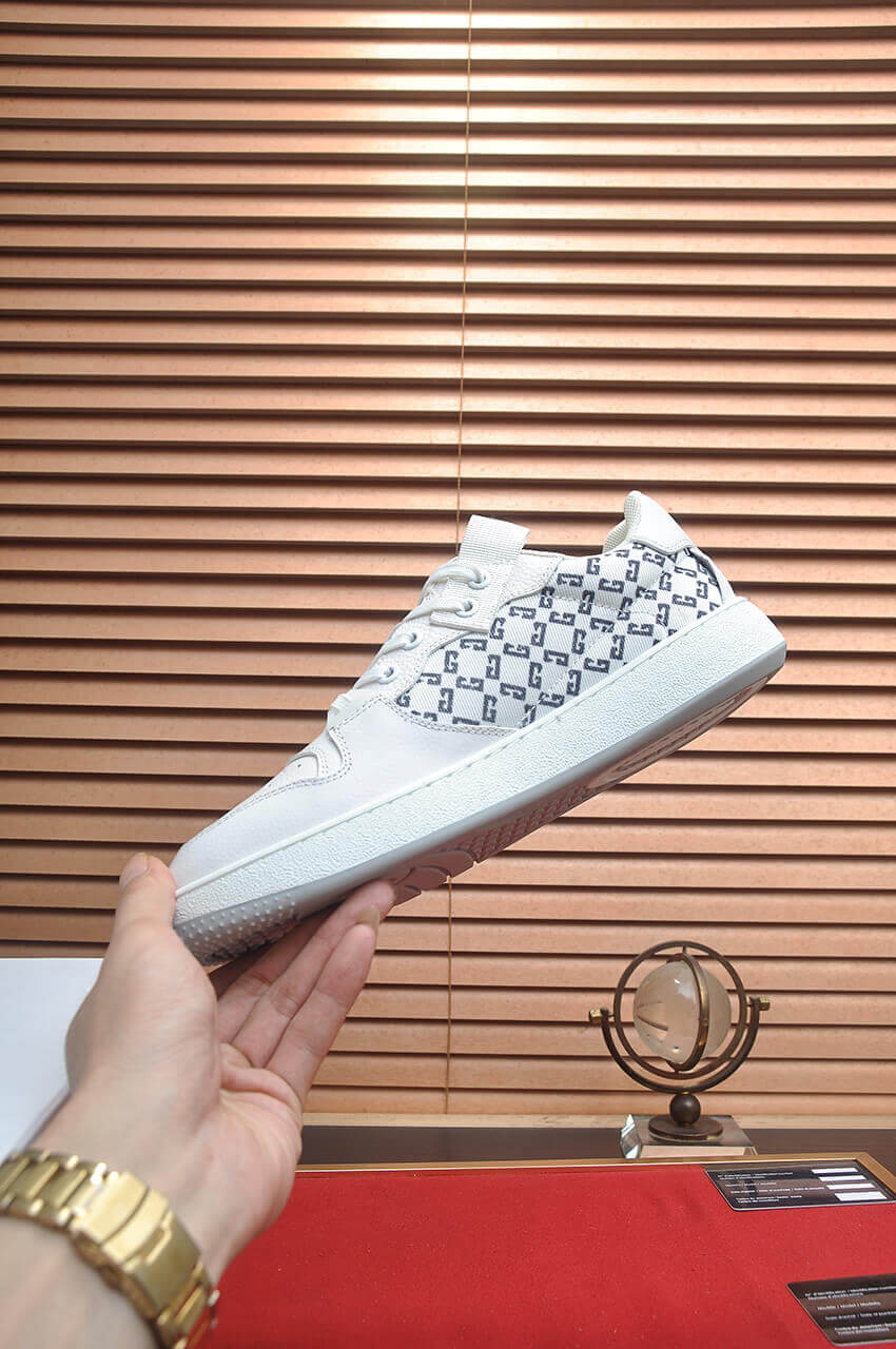 Givency Men's White Denim and Leather Sneaker 6 Givency Men's White Denim and Leather Sneaker - Image 6