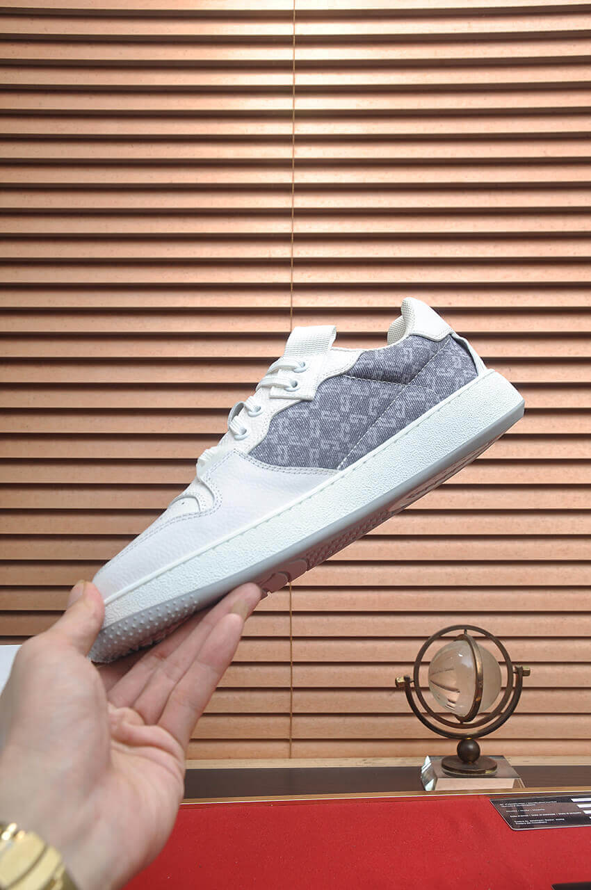 Givency Men's Grey Denim and White Leather Sneaker 9 Givency Men's Grey Denim and White Leather Sneaker - Image 9