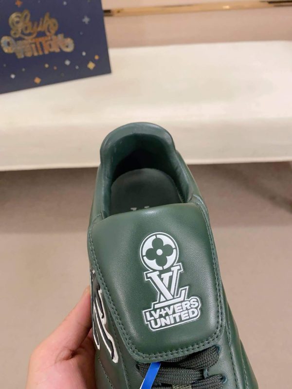 GreenLouisVuittonFootprintFootballTrainer_1 Louis Vuitton LV Green Footprint Soccer Sneaker