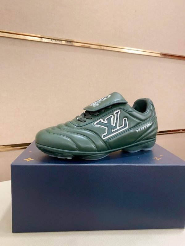 GreenLouisVuittonFootprintFootballTrainer_4 Louis Vuitton LV Green Footprint Soccer Sneaker