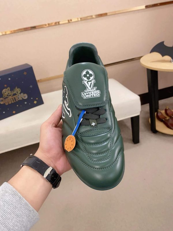 GreenLouisVuittonFootprintFootballTrainer_5 Louis Vuitton LV Green Footprint Soccer Sneaker