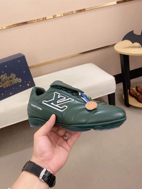 GreenLouisVuittonFootprintFootballTrainer_6 Louis Vuitton LV Green Footprint Soccer Sneaker