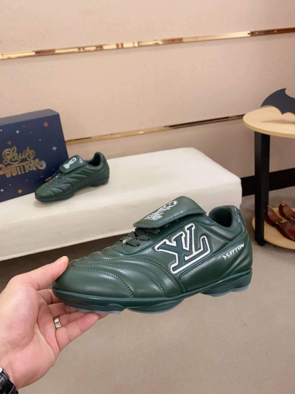 GreenLouisVuittonFootprintFootballTrainer_7 Louis Vuitton LV Green Footprint Soccer Sneaker