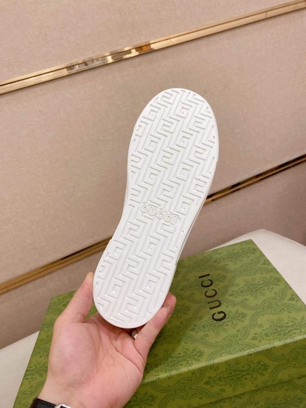 Gucci Ace Sneaker with Web in Beige and Blue GG Supreme