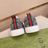 Gucci Ace Sneaker with Web in Beige and Blue GG Supreme