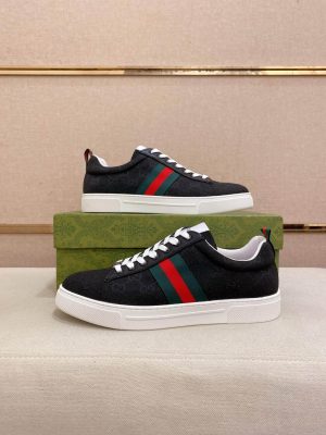 Gucci Ace with Web in Black GG Supreme