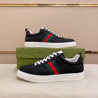 Gucci Ace with Web in Black GG Supreme
