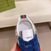 Gucci Ace Sneaker with Web in Beige and Blue GG Supreme