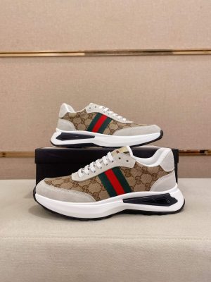 GucciAcesneaker._3_3ac7f6cb-d500-420c-9c7b-35c2c0551c95 Gucci Ace Beige and Ebony GG Supreme Canvas Trainer with Web