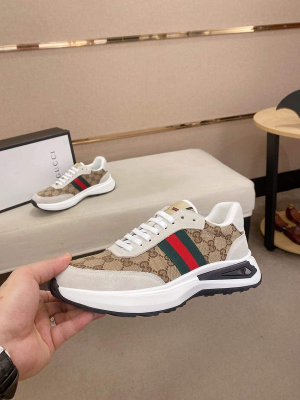 GucciAcesneaker._6_008d414e-b78e-4159-ae90-3e6b1c5d312d Gucci Ace Beige and Ebony GG Supreme Canvas Trainer with Web