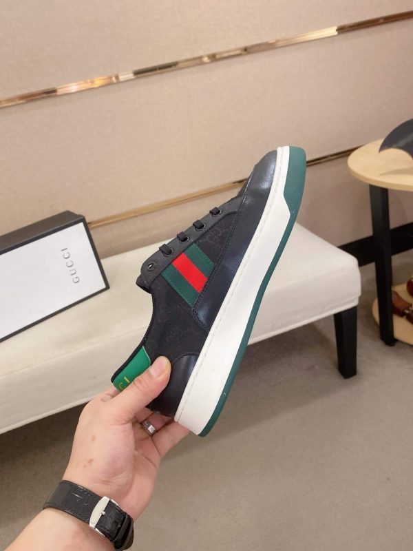 GucciAcesneaker._6_c9e46c94-7e51-4762-b55a-e5eeab4a99da Gucci Ace Black GG Supreme Canvas Sneaker with Web