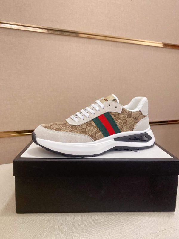 GucciAcesneaker._7_70f4d79d-1794-4bcf-b2f4-8df83f900631 Gucci Ace Beige and Ebony GG Supreme Canvas Trainer with Web