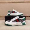 Gucci Ace Beige and Blue GG Supreme Canvas Sneaker with Web