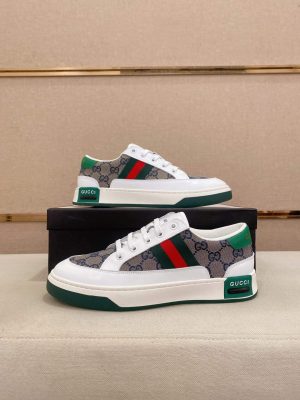GucciAcesneaker_5_caf801e2-5955-4be5-b948-48427efd8cd1 Gucci Ace Beige and Blue GG Supreme Canvas Sneaker with Web