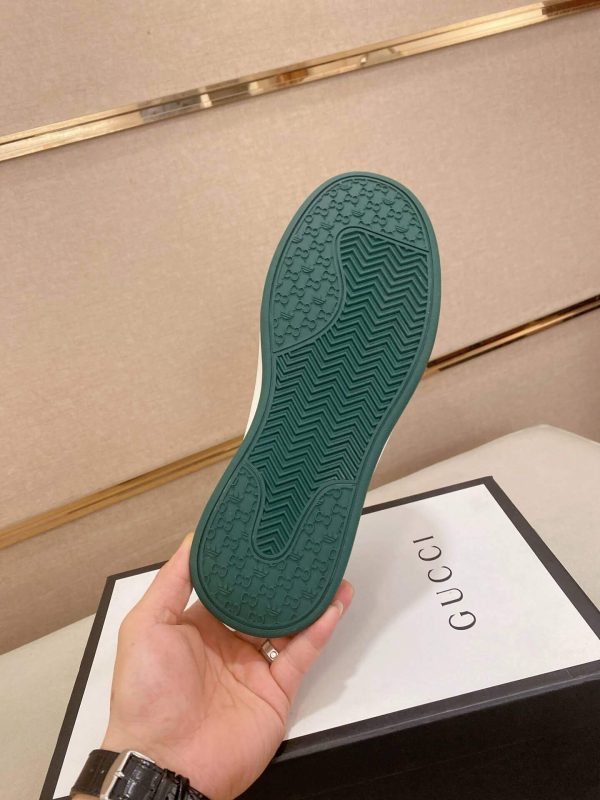 Gucci Ace Beige and Blue GG Supreme Canvas Sneaker with Web