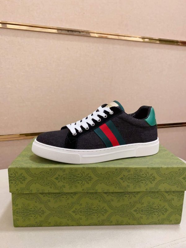 Gucci Ace Black Denim Trainer with Web