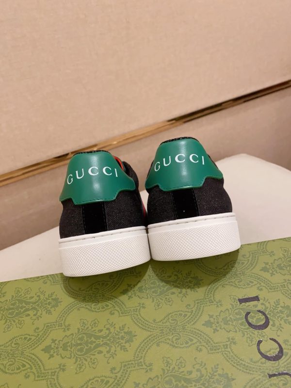 Gucci Ace Black Denim Trainer with Web