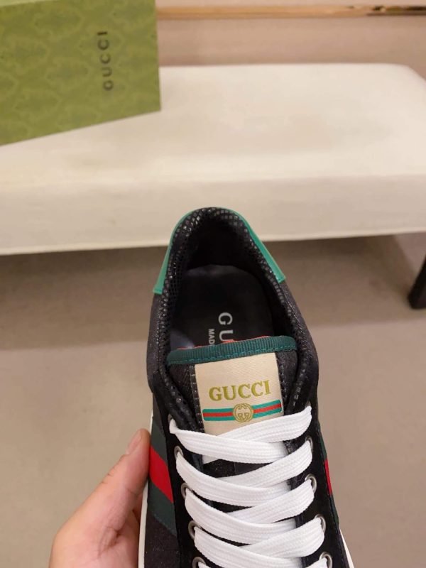 Gucci Ace Black Denim Trainer with Web