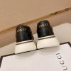Black Gucci Monogram Ace Sneakers with Web