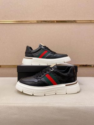 GucciAcesneakerwithWebinGGSupreme_4_4e4835a6-f534-48f9-a4fd-05d277a39114 Black Gucci Monogram Ace Sneakers with Web