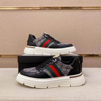 Black Gucci Monogram GG Supreme Ace Sneakers