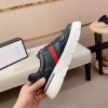 Black Gucci Monogram Ace Sneakers with Web