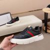 Black Gucci Monogram Ace Sneakers with Web