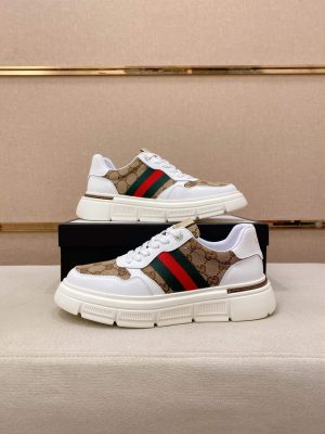 GucciAcesneakerwithWebinGGSupreme_9_f26f3eab-70aa-4894-9a87-05f6b2593ce9 Brown Gucci Monogram GG Supreme Ace Sneakers with Web