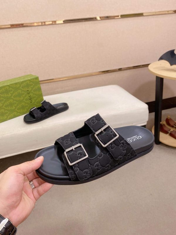 GucciGGMen_sSummerSlippers_1_fc67cdd0-542c-4381-82a8-f0a003b369b1 Gucci Men's Slide Sandal in Black GG Suede