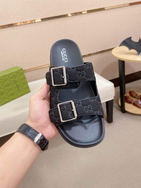 GucciGGMen_sSummerSlippers_2_52d734be-ee10-4d57-8c7a-a95c17a9ba5d Gucci Men's Slide Sandal in Black GG Suede